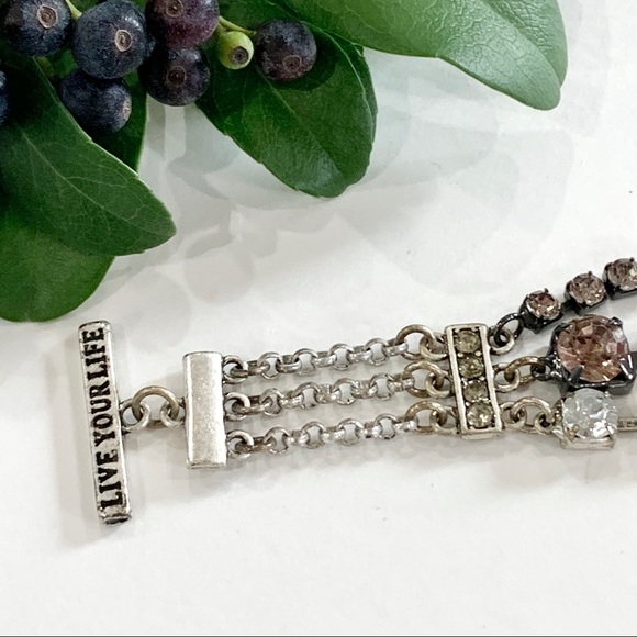 American Eagle Rhinestone Bracelet Silver and Pink - Picture 5 of 7